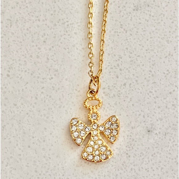 Touchstone Crystal Golden Angel Necklace - Picture 2 of 5